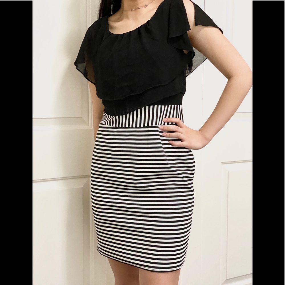 BLACK Striped Dress